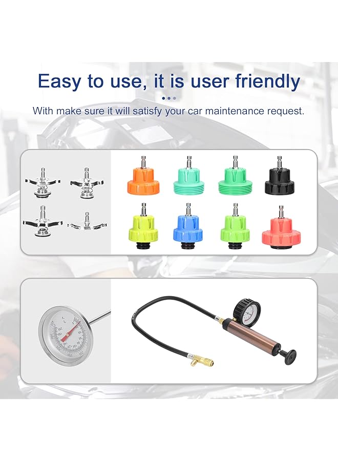 Bisofice Leak Detector,Universal Car Tanks Leak Detection Automotive Leakage Detector Tool Radiator Water Pressure Tester Auto Air Conditioning Cooling Coolant Vacuum Purge Tool Kit - Image 4