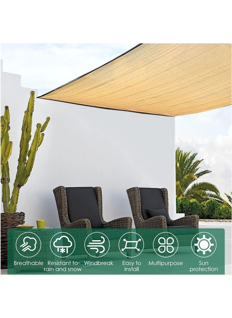 TAPIT 6mx6m Sun Shade Sail for Outdoor, Sunblock Net for Swimming Pool, Sun Shade Net, Resistant Mesh Shade Cloth for Greenhouse, Plant, Backyard Patio Sunshade  - Image 3