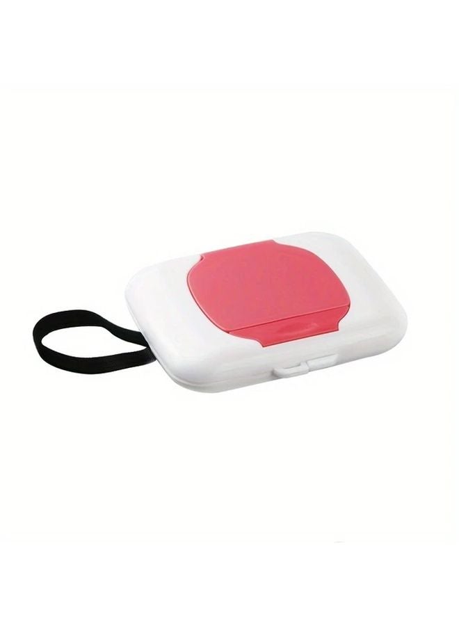Portable Wet Wipe Dispenser Box With Lid Rose Color Compact Travel Storage Case - Image 1