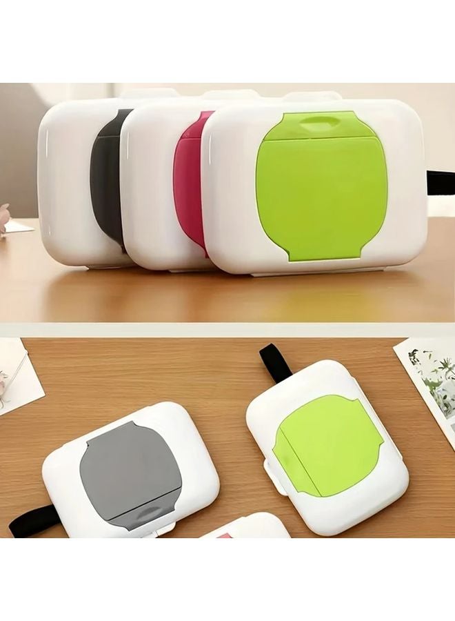 Portable Wet Wipe Dispenser Box With Lid Rose Color Compact Travel Storage Case - Image 3