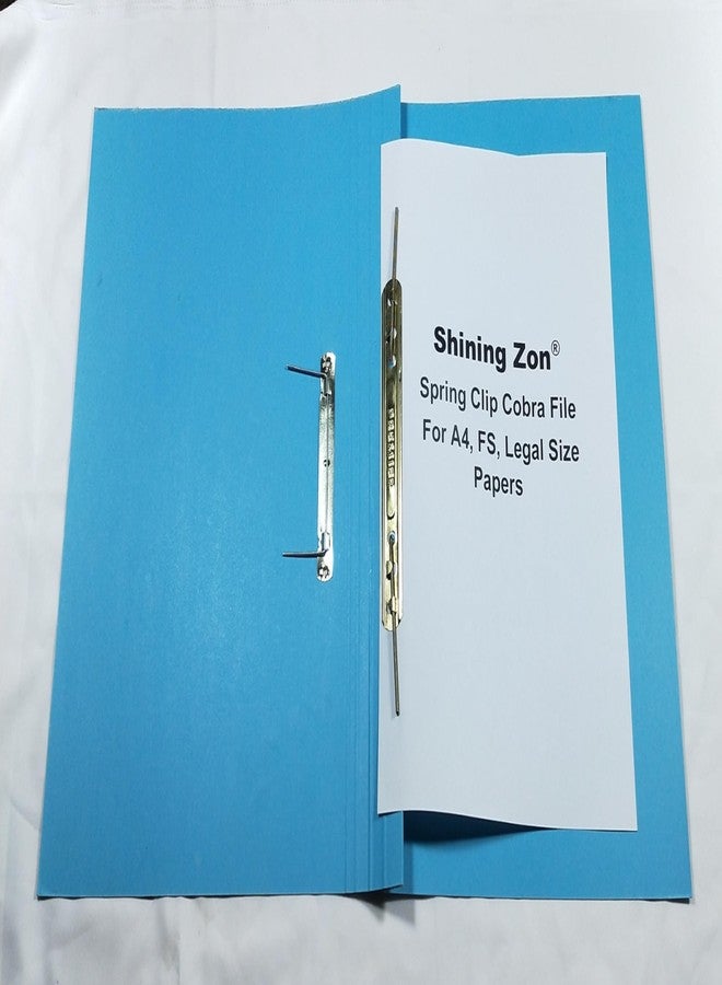 مجلد ملفات من الورق المقوى بنمط مشبك كوبرا اللامع من زون لحفظ المستندات والشهادات (عبوة من 12 قطعة باللون الأزرق) - Image 3