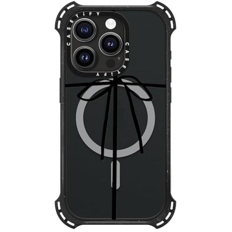 Casetify Bounce iPhone 15 Pro Case 【6X Military Grade Drop Tested / 21.3ft Drop Protection/Compatible with Magsafe】 - Wrapped in A Bow - Triple Black - Image 4