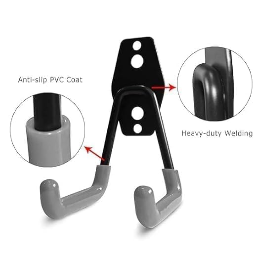 TAMADAA TAMADAA HR MALL HeavyDuty Garage Storage Hooks WallMounted Ladder Hooks with AntiSlip Coating Versatile Garage Organizer with Combinable Wall Hooks Pack of 1  - Image 2