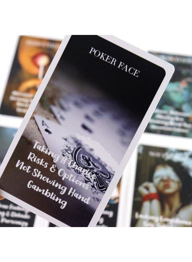 NIBEMINENT 53 Cards - Mystical Red Rose Divination Deck 10.3*6 cm - A Scenario Deck - Tarot Card - Double Flame Divination Card - Keywords of Love - Explanation - Image 3