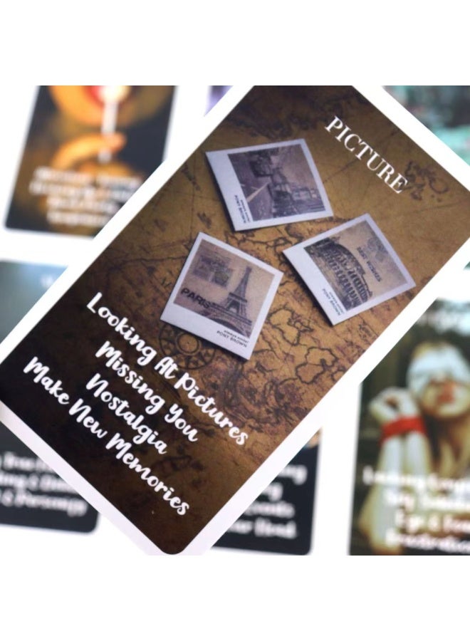 NIBEMINENT 53 Cards - Mystical Red Rose Divination Deck 10.3*6 cm - A Scenario Deck - Tarot Card - Double Flame Divination Card - Keywords of Love - Explanation - Image 2