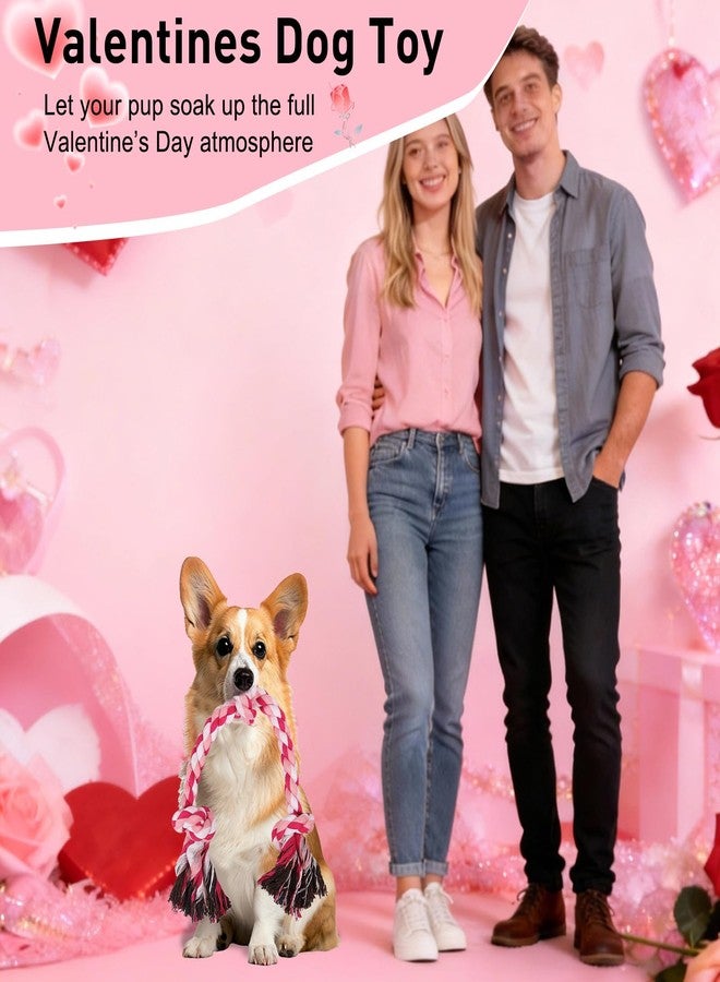 SZEE Dog Rope Toys, 24 in 3 Knots Chew Rope for Small, Medium and Large Dogs, Natural Cotton Pet Pull Toy for Tug of War and Teeth Cleaning, Fits Valentine’s Day Vibe (Pink) - Image 5
