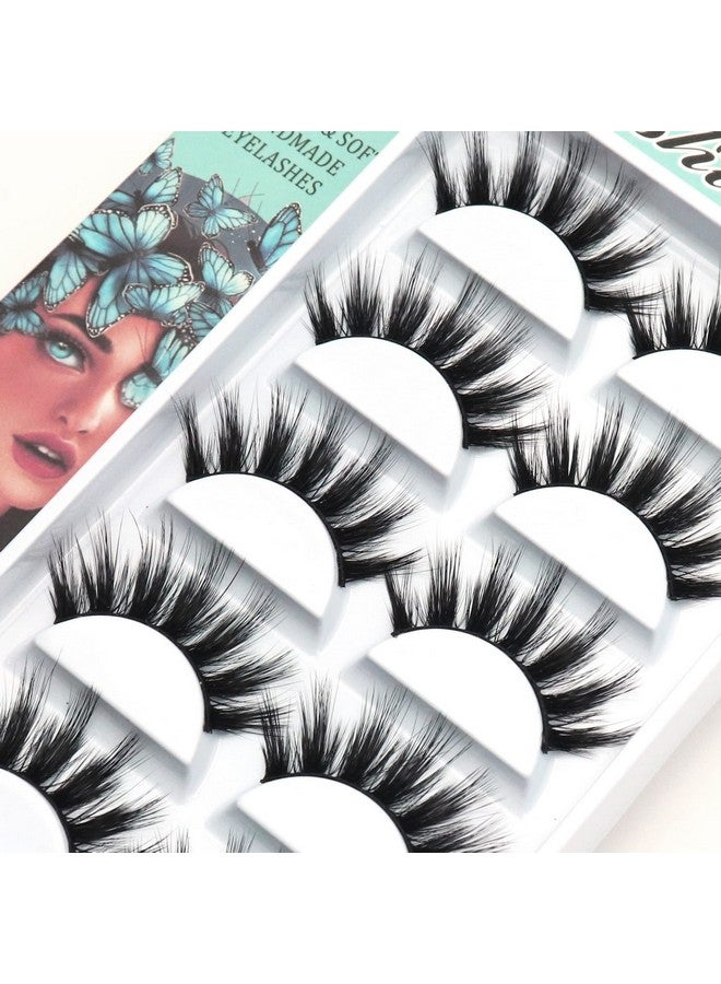 Veleasha Lashes 5D Faux Mink Lashes 100% Handmade Luxurious Fake Eyelashes Lightweight Fluffy False Eyelashes 5 Pairs Pack (Dubai) - Image 4