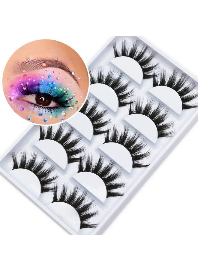 Veleasha Lashes 5D Faux Mink Lashes 100% Handmade Luxurious Fake Eyelashes Lightweight Fluffy False Eyelashes 5 Pairs Pack (Dubai) - Image 3