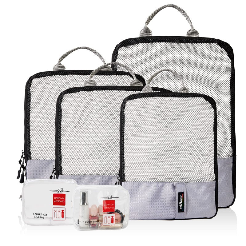 Edraco Compression Packing Cubes, 6 Pcs/Set Packing Organizers for Travel, Expandable Luggage Organizer with Toiletry Bag - Image 1