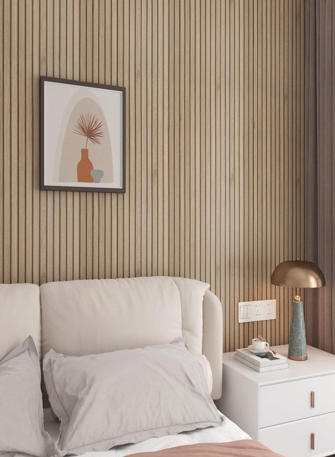 HelloWall Wood Slat Wallpaper Peel and Stick Thick Brown Slat Wood Panels for Accent Walls Wooden Grain Contact Paper for Drawers Cabinet Wallpaper Self Adhesive Removable Wooden Wall Paper 17.7"x80" - Image 2