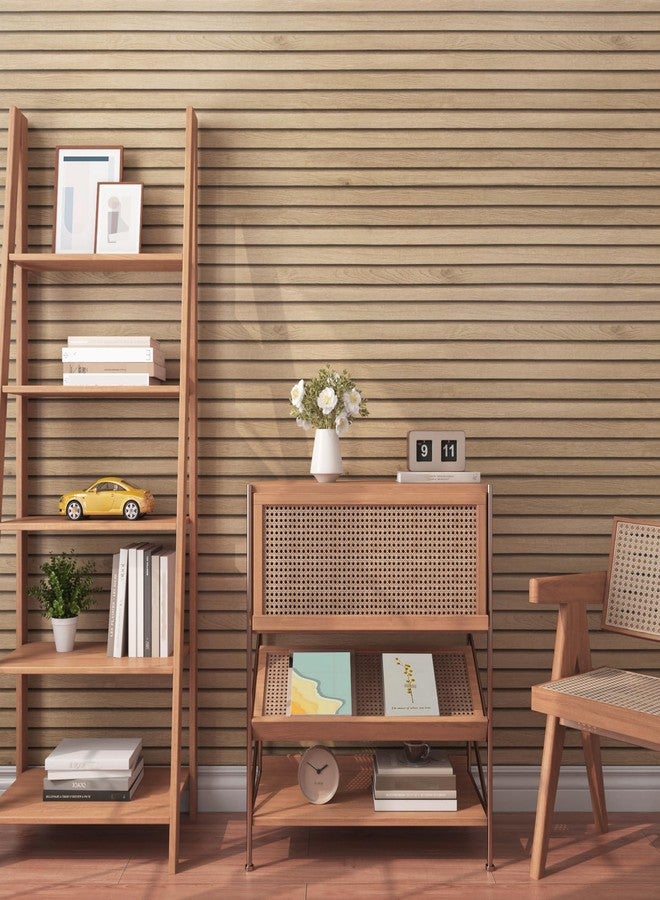HelloWall Wood Slat Wallpaper Peel and Stick Thick Brown Slat Wood Panels for Accent Walls Wooden Grain Contact Paper for Drawers Cabinet Wallpaper Self Adhesive Removable Wooden Wall Paper 17.7"x80" - Image 4