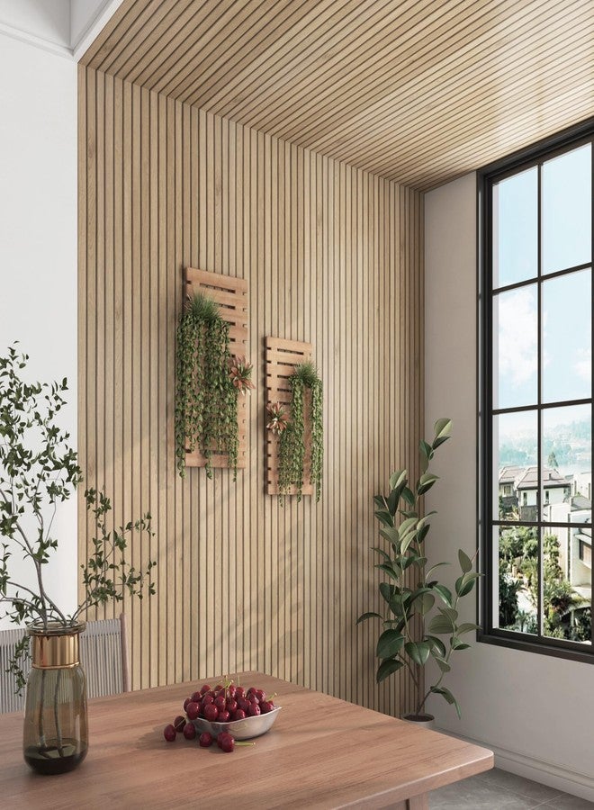 HelloWall Wood Slat Wallpaper Peel and Stick Thick Brown Slat Wood Panels for Accent Walls Wooden Grain Contact Paper for Drawers Cabinet Wallpaper Self Adhesive Removable Wooden Wall Paper 17.7"x80" - Image 3