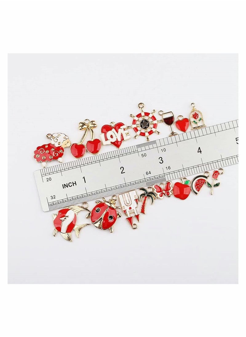 SYOSI - Mixed Charms Pendants, 31Pcs Charms for Jewellery Making, Charm Pendants Set, Gold enamel charm DIY Enamel Charms for Charms Making Necklaces Bracelets Earrings Keyrings Jewelry Making - Image 1