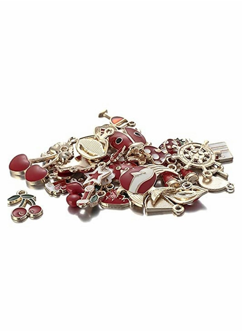 SYOSI - Mixed Charms Pendants, 31Pcs Charms for Jewellery Making, Charm Pendants Set, Gold enamel charm DIY Enamel Charms for Charms Making Necklaces Bracelets Earrings Keyrings Jewelry Making - Image 1