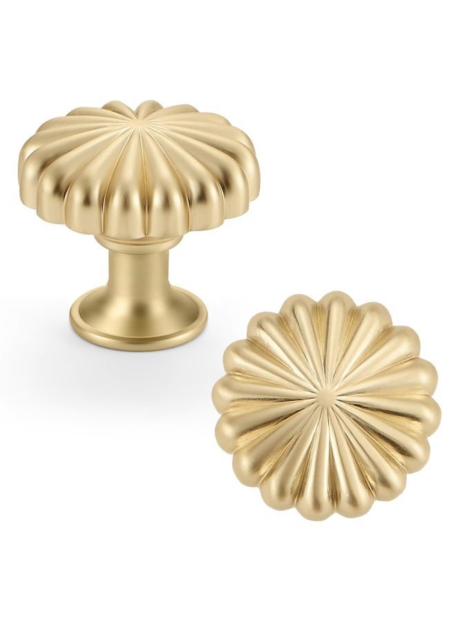 FAPUAL 20 Pack Gold Cabinet Knobs for Kitchen Cabinets and Dresser Drawers，Zinc Alloy Brushed Brass Hardware Handles Pulls，Vintage Cupboard Drawer Knob - Image 1