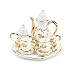 Cutemini Dollhouse 16 Porcelain Tea Cup Sets 8 Pcs Set Miniature Ceramics Dollhouse Accessories Flower Pattern Teapot Platter Dish Sets Dollhouse Kitchen Supplies Decoration Yellow - Image 4