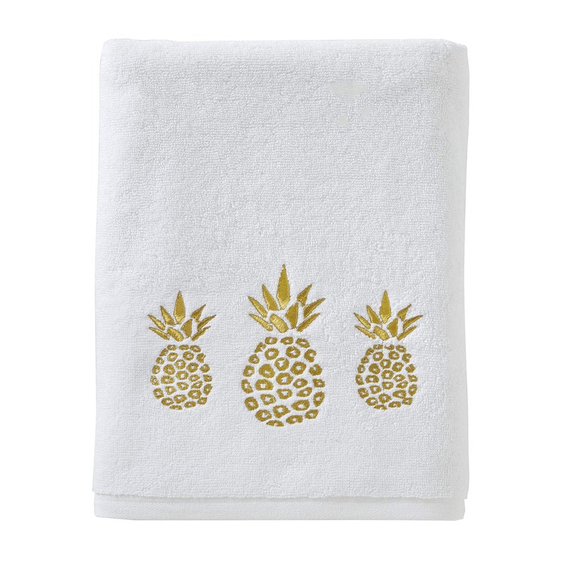 SKL Home by Saturday Knight Ltd Gilded Pineapple Bath Towel White Small