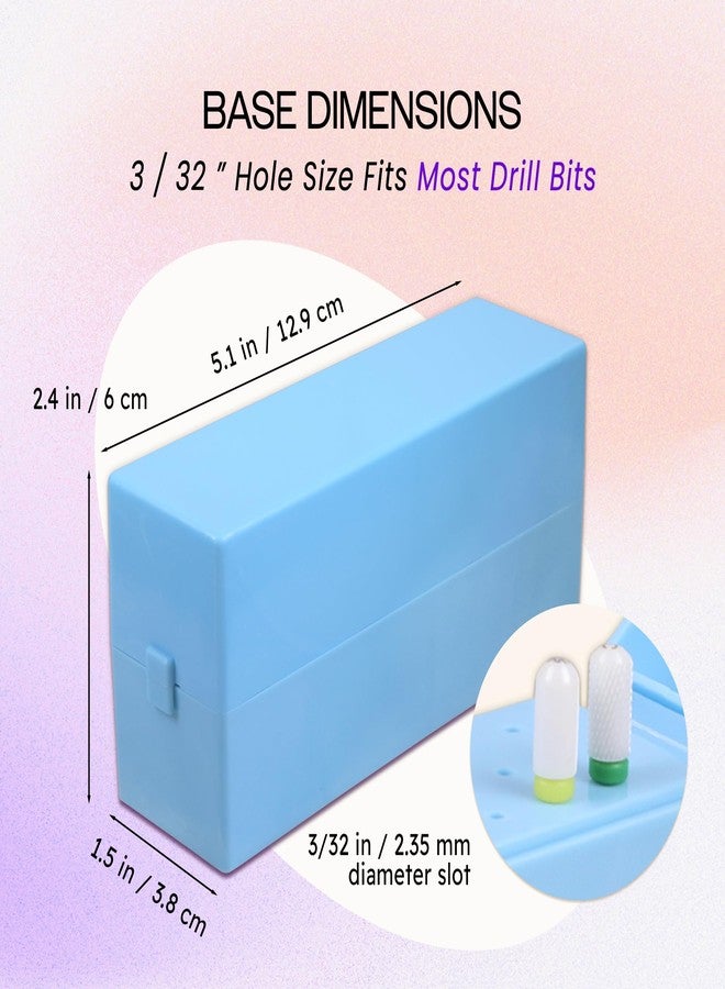 PANA Nail Drill Bit Holder Stand Display Organizer- Dust Proof Storage Container Box Case Tools for Home Use or Nail Salon - (30 Holes, Blue) (Drill Bits Not Included) - Image 3