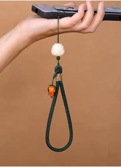 Generic 1pc Phone Wrist Strap, Jade Lotus Flower Phone Lanyard, Zen Bodhi Hand Wrist Strap Hanging Lucky Charm for Car Phone Bag(green)  - Image 2