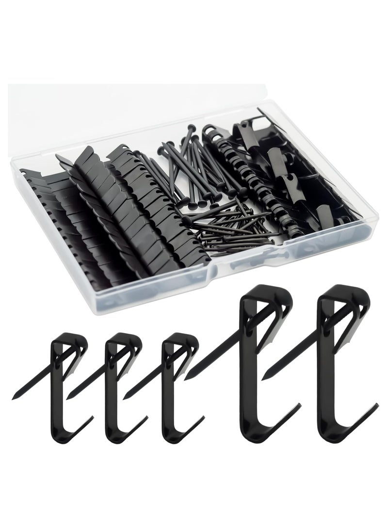 Oasisgalore 100-Piece Picture Hanging Kit - 30lb/50lb Hooks, 2 Sizes, Black, for Drywall & Wood - Image 1