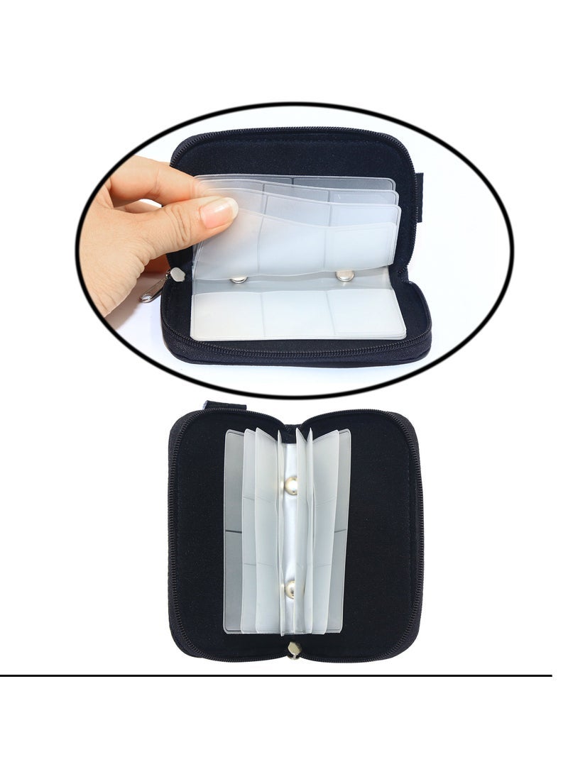 Card Cases Slot Zippered Carrying Holder Bags Pouch Organizer Keeper Media Storage Organization Eco Fused Case - Image 4