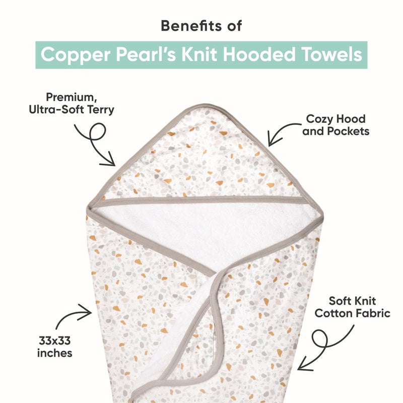 Copper Pearl Hooded Bath Towels Premium Knit/Terry Cloth Baby Towels with Hood, Pockets, and Cool Designs - Great to Gift and Make Bath Time Fun - Baby Bath Towel, Alta - Image 2