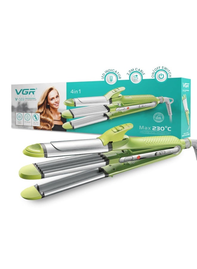 VGR Ergonomic & Professional Design: 360° swivel cord and 2m cable for comfortable salon and home use. Green and White - Image 1
