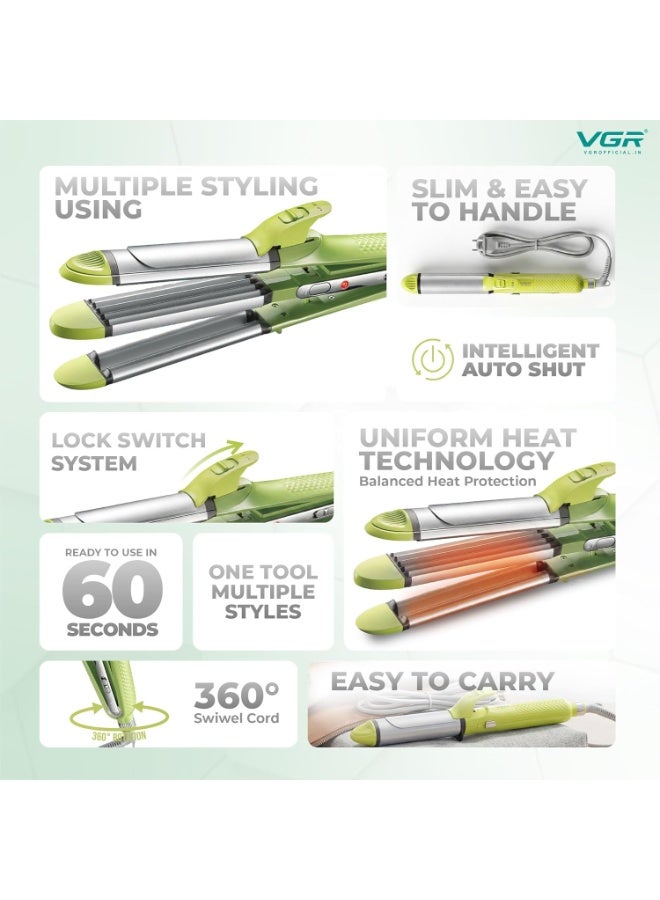 VGR Ergonomic & Professional Design: 360° swivel cord and 2m cable for comfortable salon and home use. Green and White - Image 2