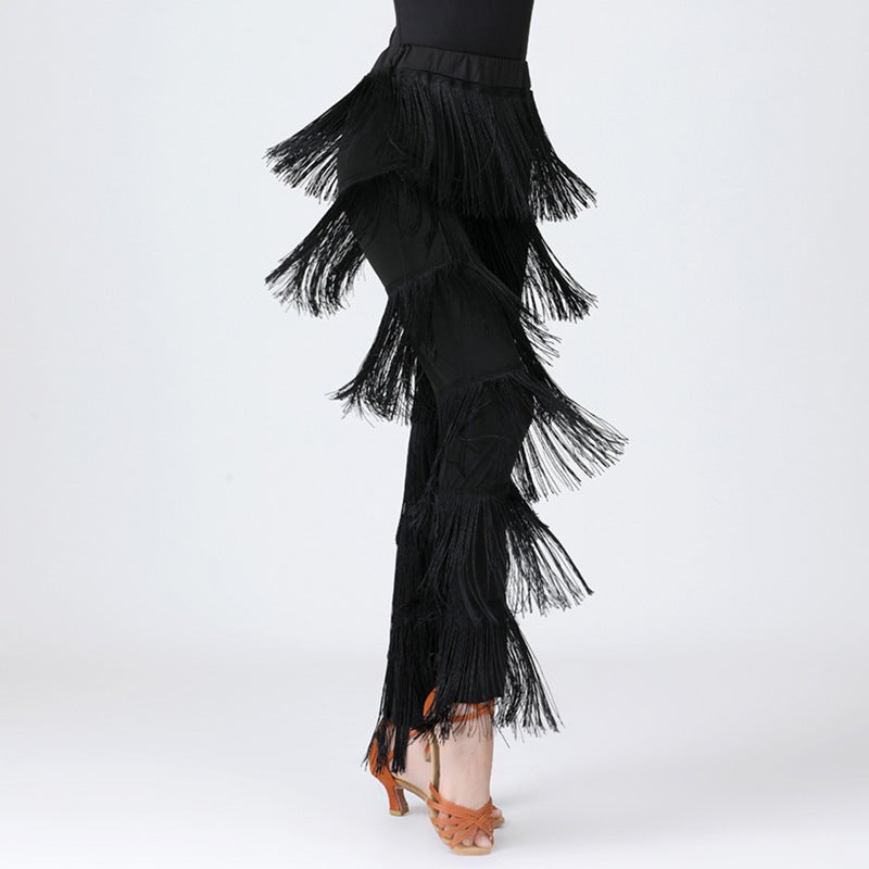 Latin Dance Pants, Tassel Dance Pants, Dense Tassel Pants, Bullfighting Dance Pants, Dance Pants, Latin Dance Bottoms - Image 2