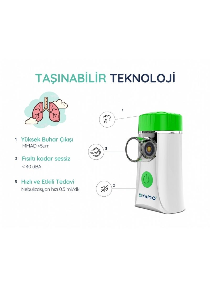 Nimo HNK-MESH-01 Portable Mesh Nebulizer with Rechargeable Battery, Adult & Child Masks - Image 2