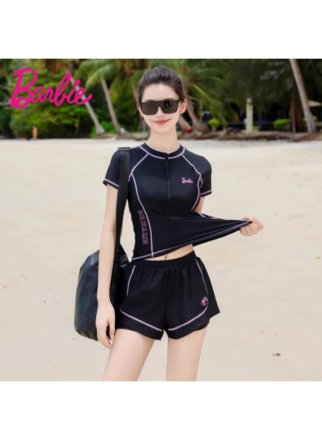 Barbie Two-piece Swimsuit For Women, Boyshort Conservative Slimming Tummy-covering Loose Plus Size Beach Vacation Surfing Two-piece Swimwear Set - Image 1