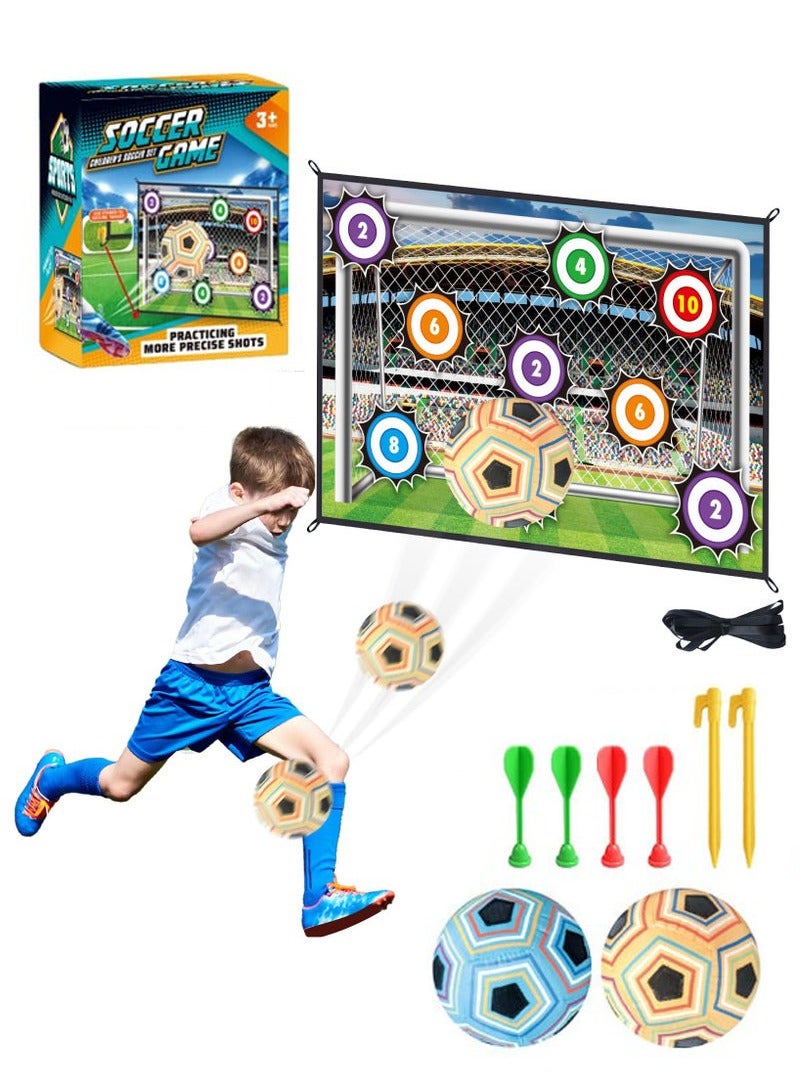 XiuWoo Soccer Ball Game Set for Kids, Soccer Practice Equipment for Toddlers, Soccer Toys with 2 Football, 1 Flannel Target, Soccer Ball Game Indoor Outdoor Backyard for Kids Birthday  - Image 1