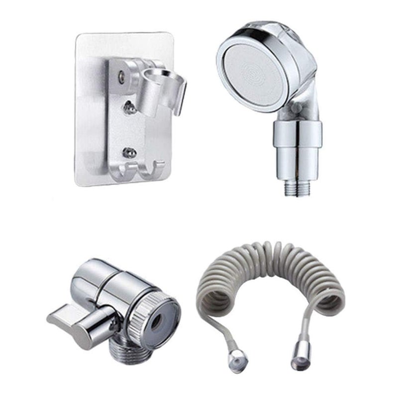 Deoxys Basin Handheld Shower Set ABS Bathroom Faucet Hand Held Shower Head External Sink Hose Sprayer Rinser Kit for Hair Washing Pet Shower Bathroom Utility Room Cleaning with Universal Adapters - Image 4