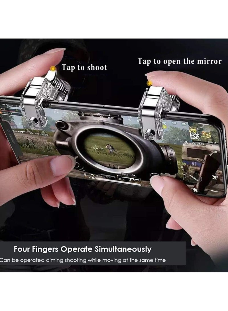 LIXES Mobile Game Controllers, Phone Triggers for Mobile Phone, Shooter Sensitive Controller Joysticks Aim & Fire Trigger Keys for Knives Out/Rules of Survival (1 Pair Mobile Triggers)  - Image 2
