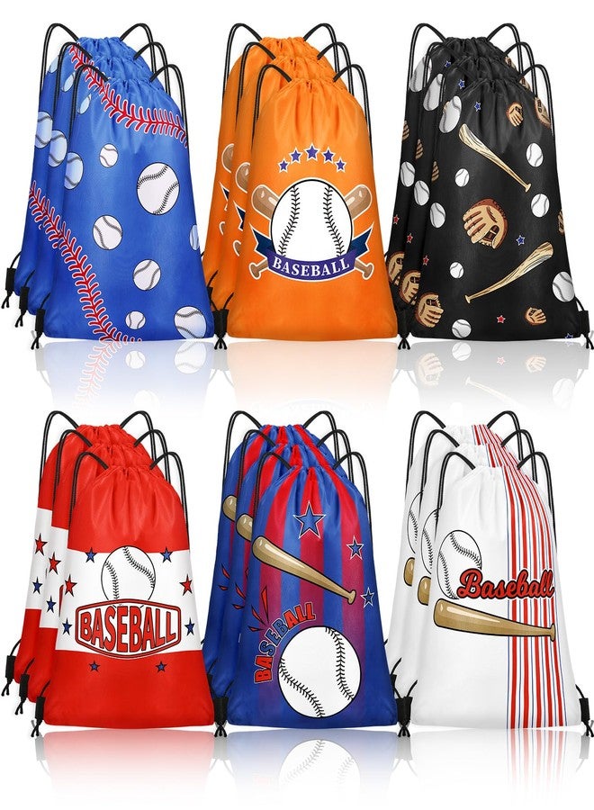 Grneric 18 Pcs Baseball Party Favor Bags Drawstring Bags Bulk Candy Goodie Bag Baseball Themed Presents for Sports Teams - Image 1