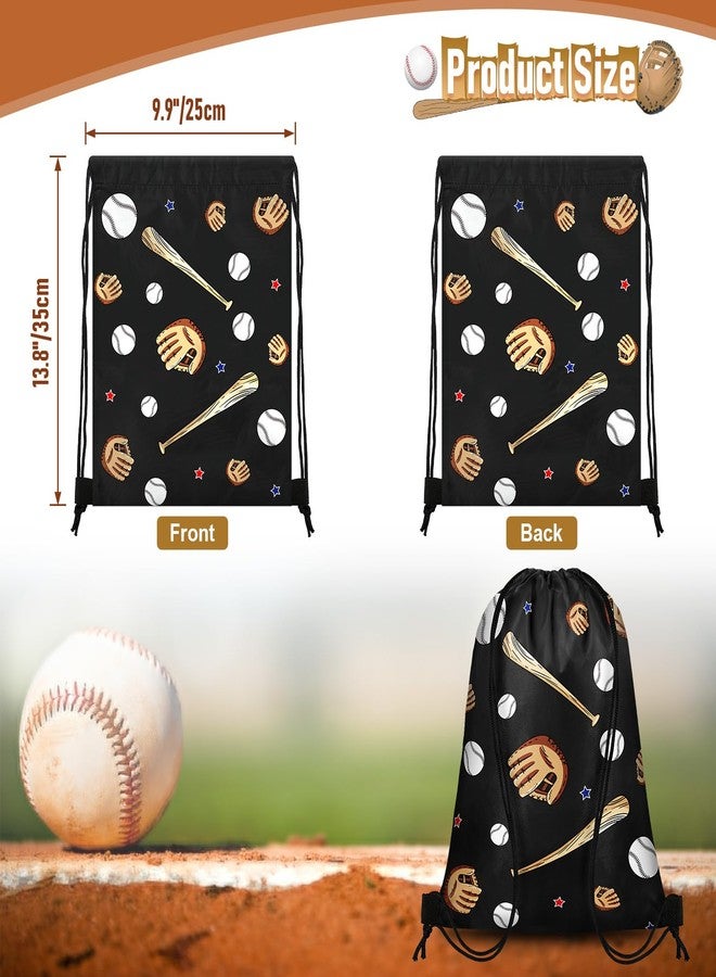 Grneric 18 Pcs Baseball Party Favor Bags Drawstring Bags Bulk Candy Goodie Bag Baseball Themed Presents for Sports Teams - Image 2