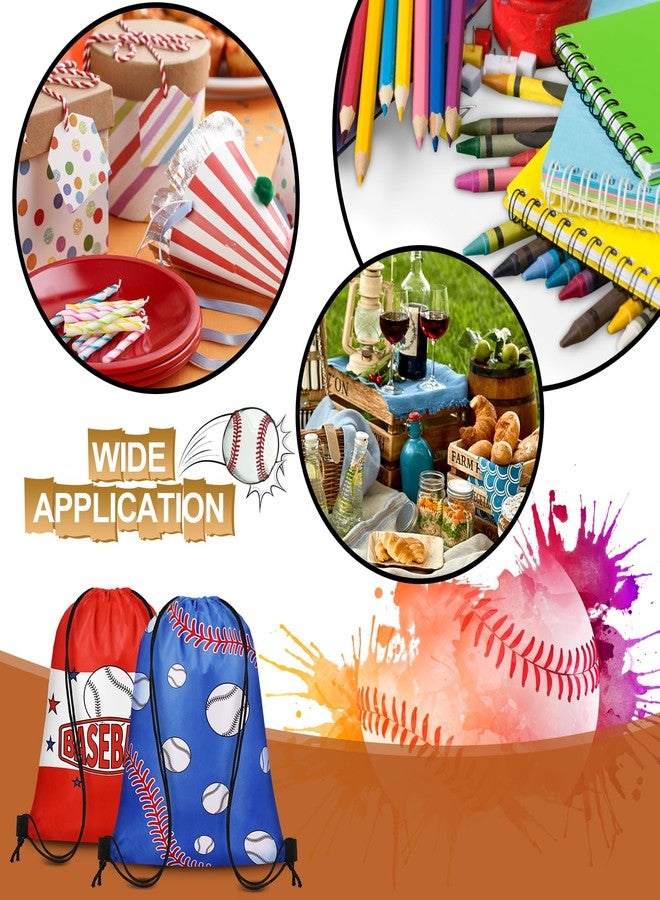 Grneric 18 Pcs Baseball Party Favor Bags Drawstring Bags Bulk Candy Goodie Bag Baseball Themed Presents for Sports Teams - Image 5