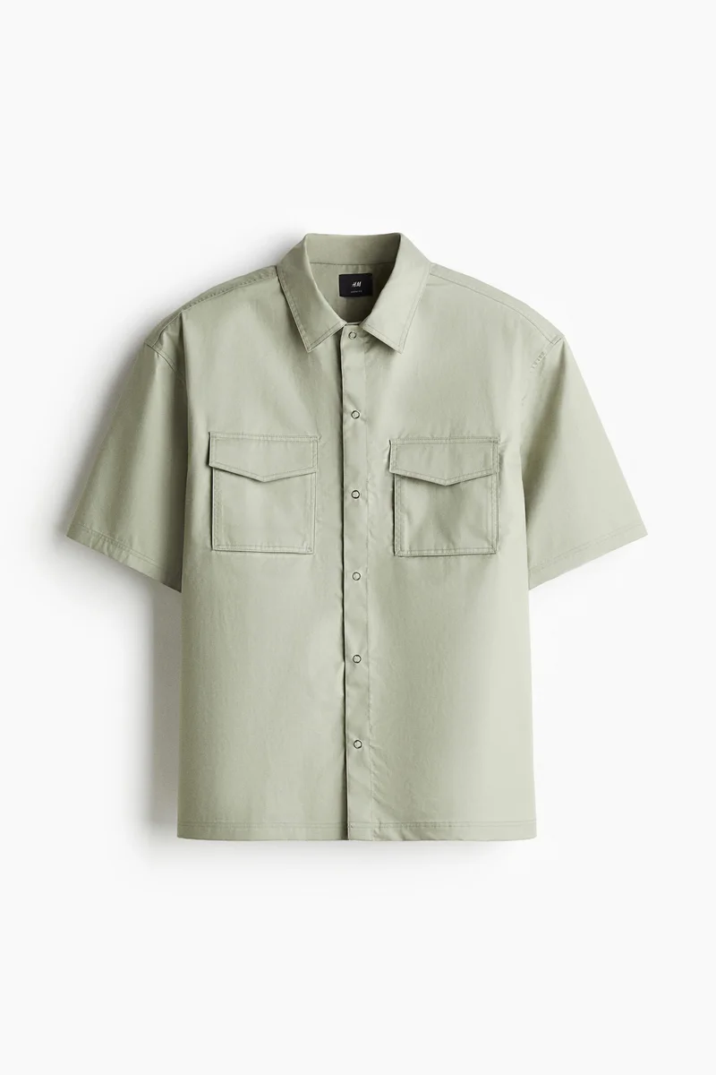 H&M  Loose Fit Short-sleeved utility shirt for Men | Best Price UAE