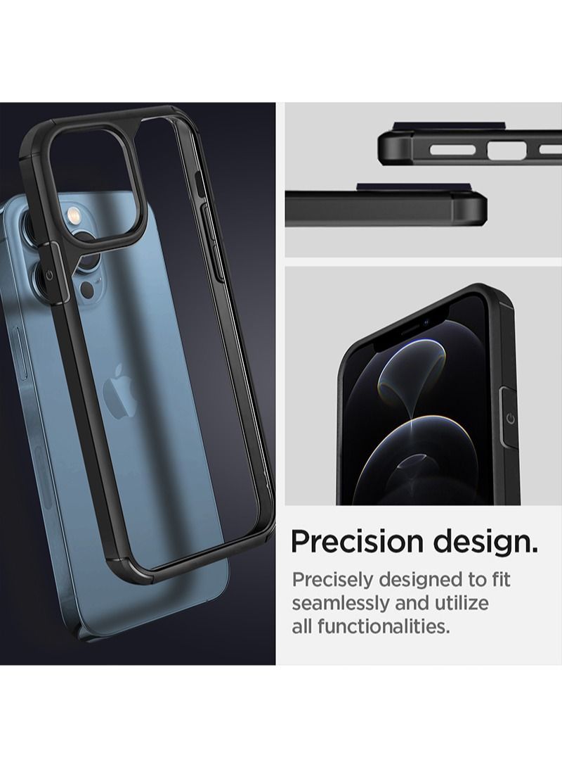 INFOSUN iPhone 12/12 Pro Case Clear Cover Ultra Thin Silicone Shockproof Hard Back Cases Transparent Protective Slim Phone Case for Apple iPhone 12/12 Pro 6.1 inch - Black - Image 5