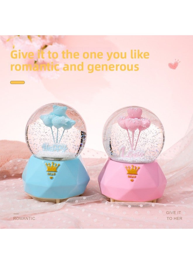 Creative Confession Balloon Crystal Ball Music Box Music Box Music Loop Automatic Snow Glow Simple Style-Color:Large Confession Ball Yellow Star  - Image 2