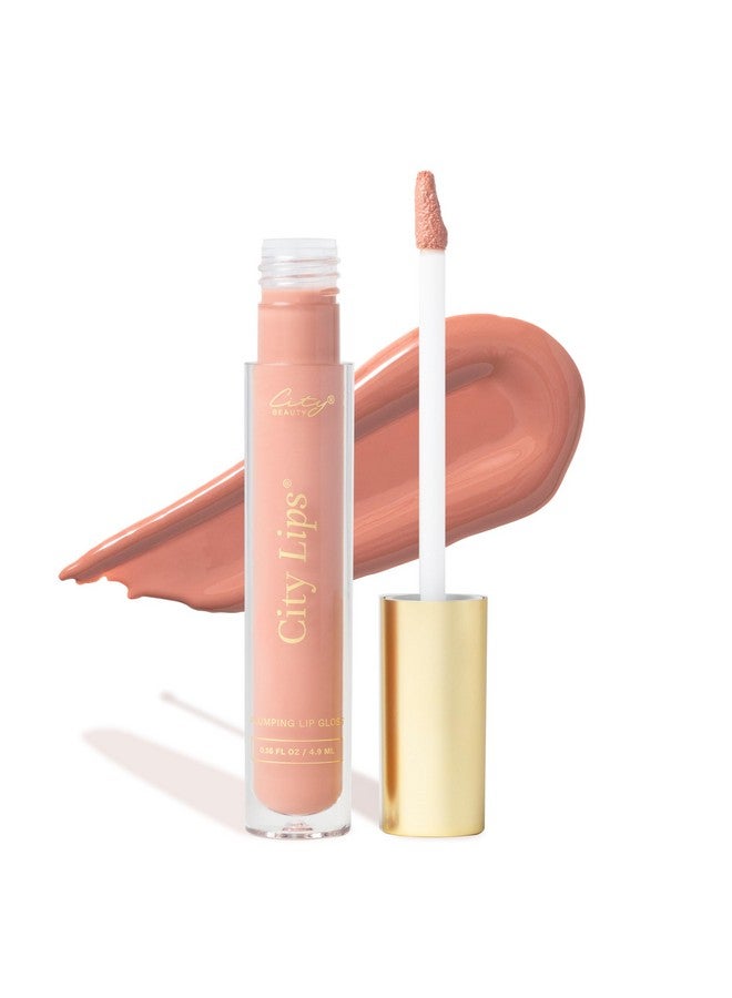 City Beauty City Lips Plumping Lip Gloss Pink Nude - High-Shine Gloss for Fuller, Younger-Looking Lips | Hydrating & Smoothing Lip Treatment Hyaluronic Acid - Image 1