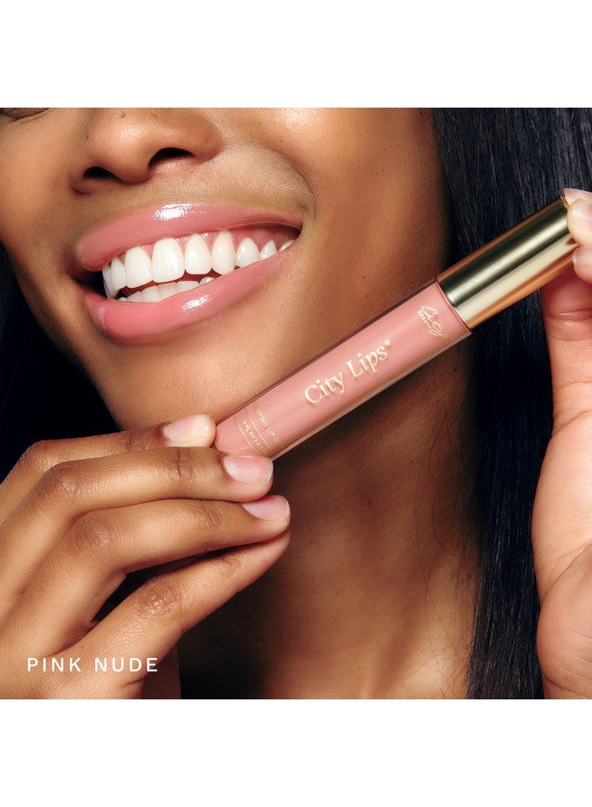 City Beauty City Lips Plumping Lip Gloss Pink Nude - High-Shine Gloss for Fuller, Younger-Looking Lips | Hydrating & Smoothing Lip Treatment Hyaluronic Acid - Image 4
