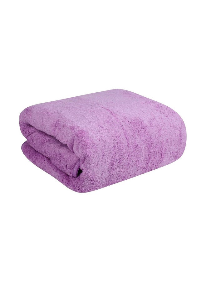 Fezora 3-Piece Solid Microfiber Bath Towel Set - Blue, Purple & Orange - Image 5