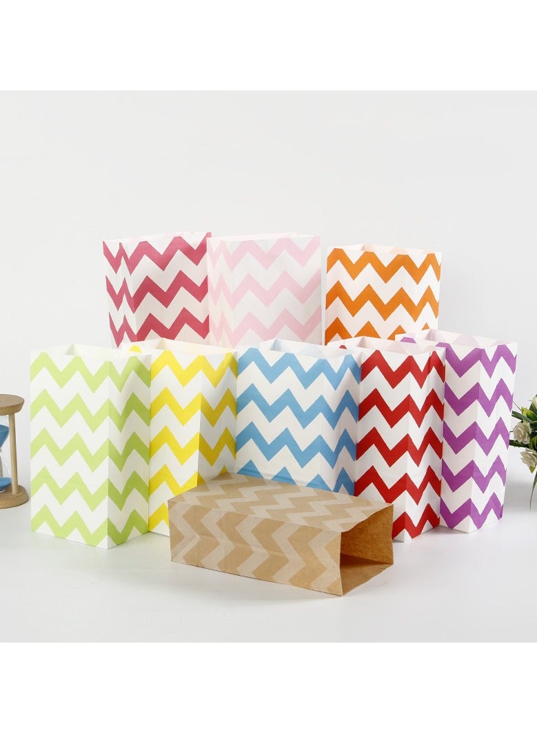 20 Pack Colorful Paper Bag Gift Bag with Thank You Sticker for Kids Party Birthday Sweet Goodie Candy Bakery (With Sealing Stickers) - Image 1