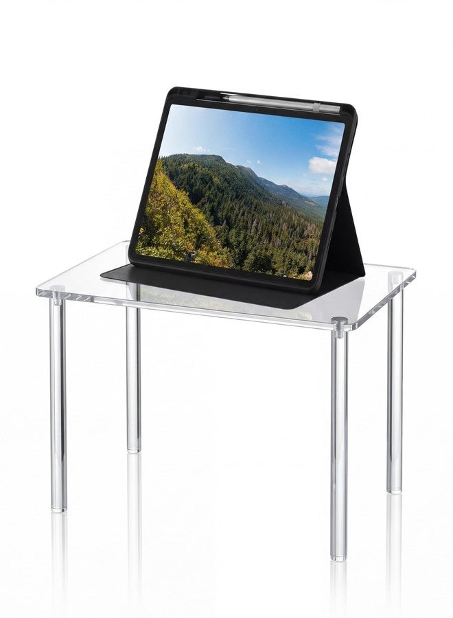 RattanView Extra Large 6mm Thick Acrylic Rectangular 4-leg Display Risers, Acrylic Stand, Clear Shelf Riser Display Stands for Decor Collectibles Figures(1 Pcs,13×8×7in) - Image 1
