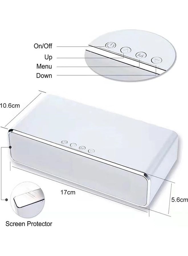 NIBEMINENT Wireless Charging Pad Dock With LED Smart Alarm Clock Silver - Image 2