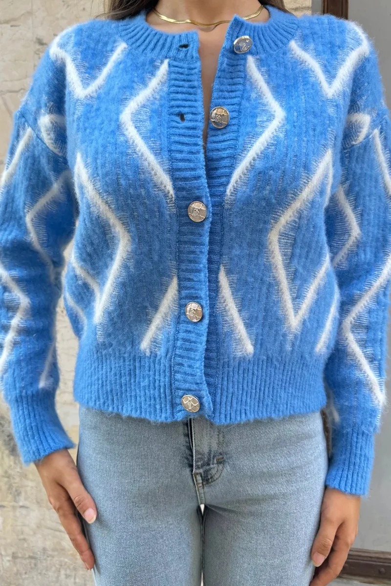 Gülseli Rose Patterned Knitwear Cardigan