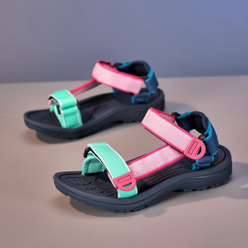 Tailstock Women'S Summer One-Character Soft Bottom Velcro Adjustable Arch Support Casual Beach Sandals With Mid-Heel - Image 4