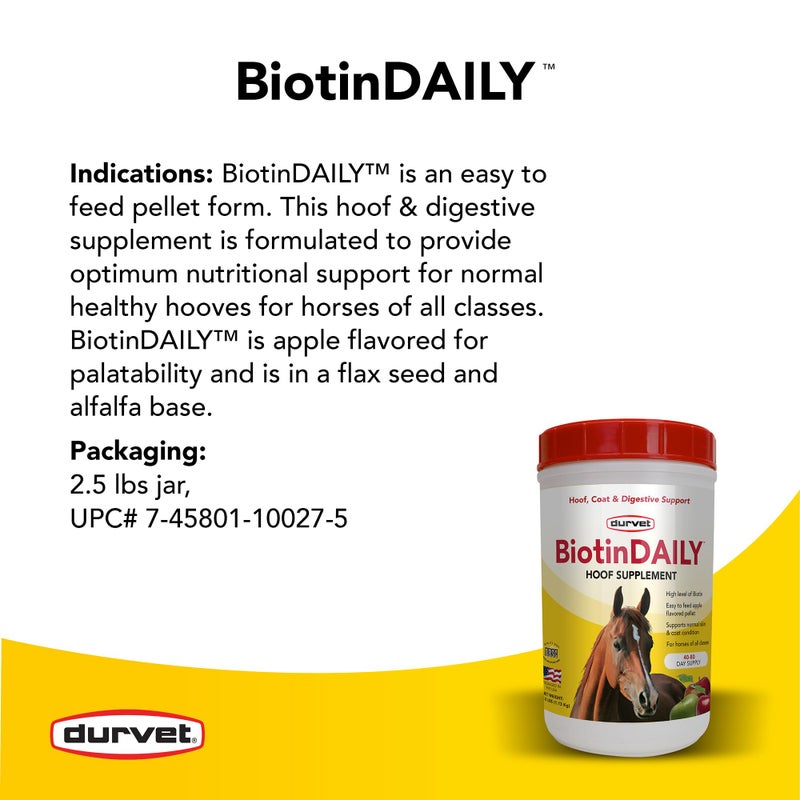 Durvet 01 0027 Biotin Daily Horse Hoof Care, 2.5 lb - Image 3