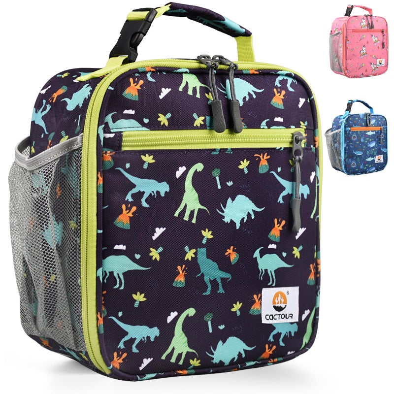 CaCTOUR Lunch Box KidsPremium Insulated Lunch Bag for Girls BoysSoft Bag Mini Cooler Back to School Thermal Reusable Lunch Bag for Work School Picnic Dino